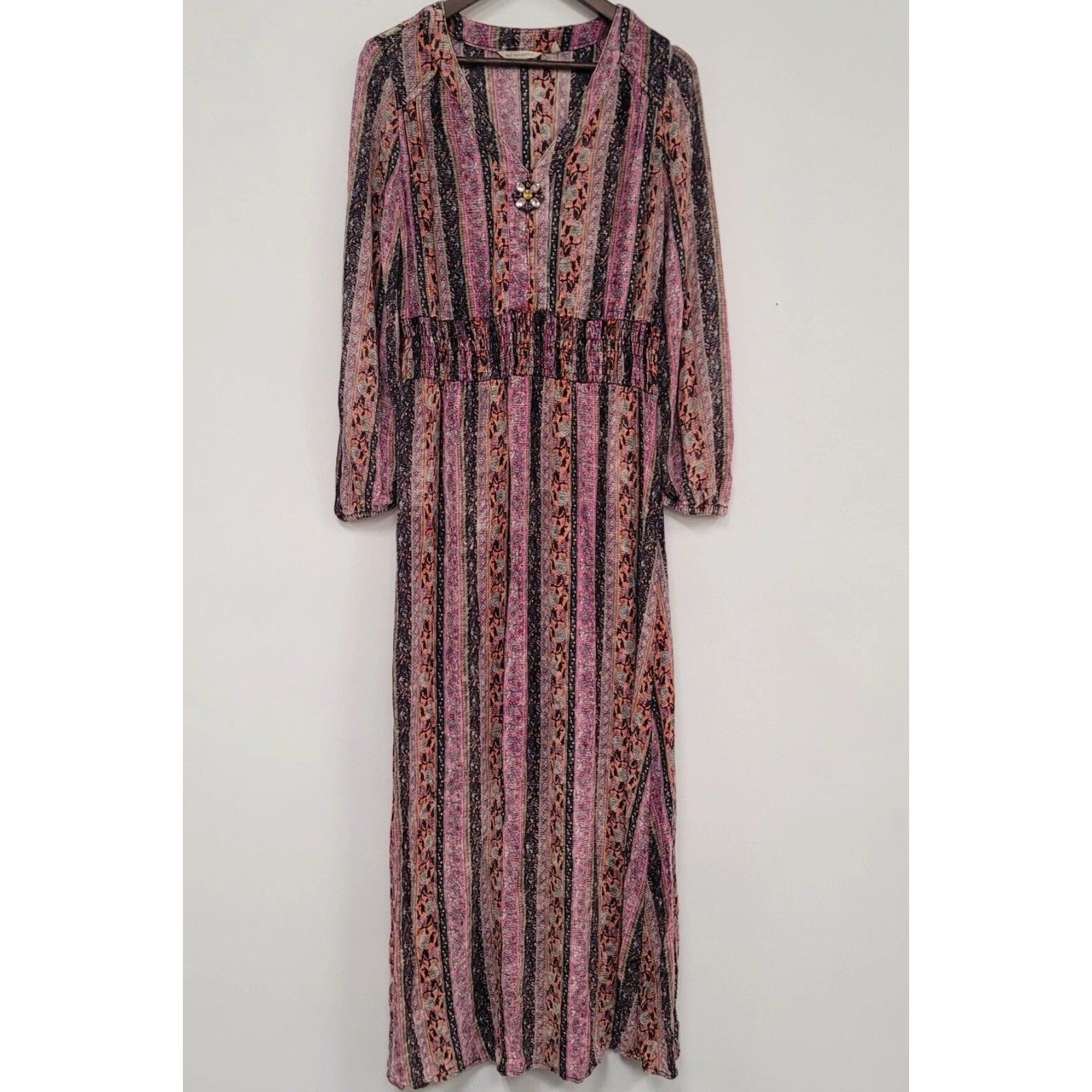 Soft Surroundings Womens Esperanza Maxi Dress Size S Gypsy Boho Festival Hippie
